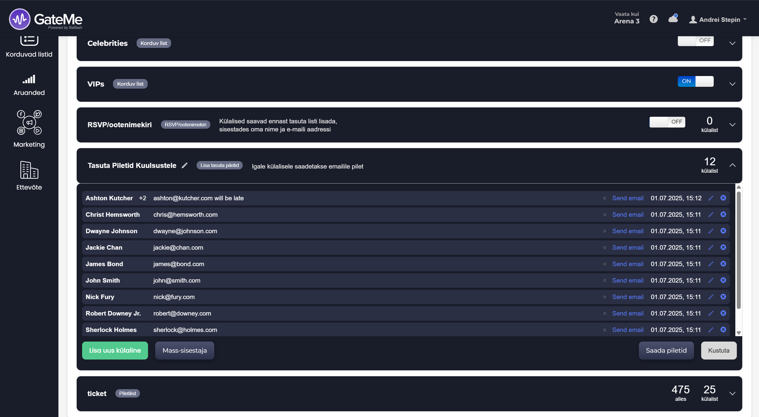 tasuta nimekirja loomine